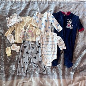 9 pc 0-3M Disney Bundle